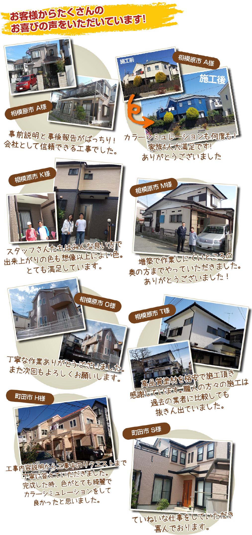 お客様からたくさんのお喜びの声をいただいています！